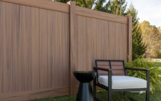 VEKA vinyl fence close-up showing durable white panels and clean design.